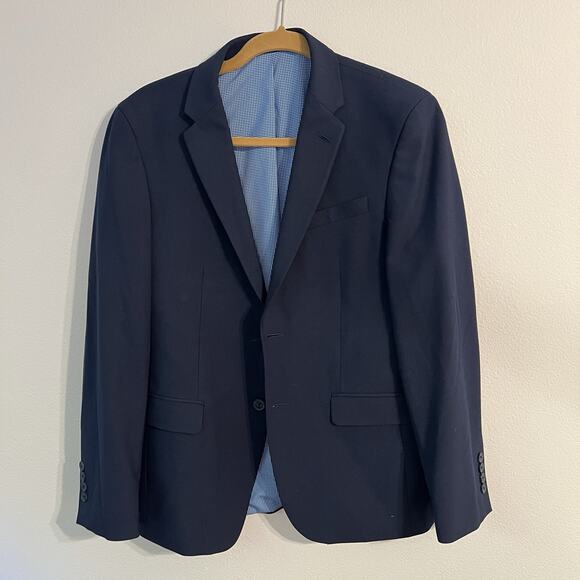 Egara Men’s Navy Blue Suit Skinny 38 Short Pants 34x32 Business Wedding - Picture 3 of 7